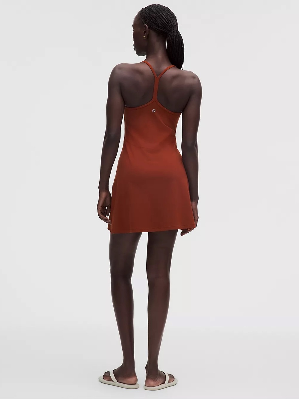 Lululemon Flow Y Dress Nulu Built In Shorts Cranberry Charm Size Medium NWT - Picture 2 of 10